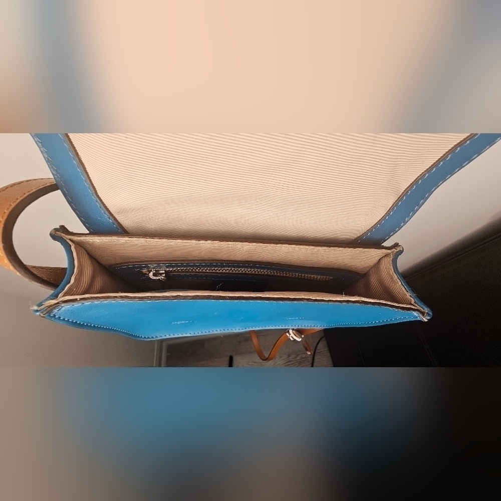 Ralph Lauren Blue Leather Mini Messenger Crossbody Bag - Picture 14 of 15
